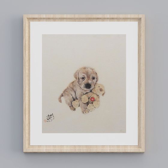 Charming Golden Retriever Puppy 3D model