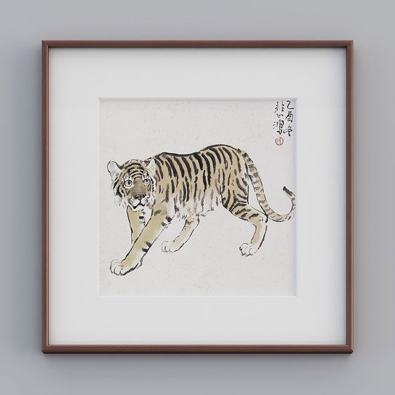 Leaping Tiger 3D model in Low-Poly Style