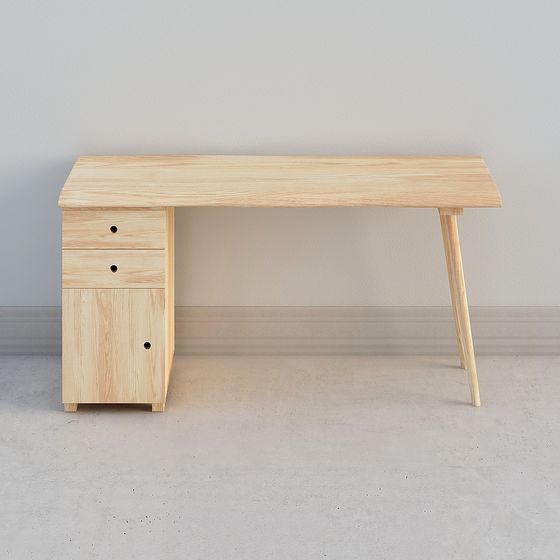 Scandinavian Inspired Wooden Desk 3D model