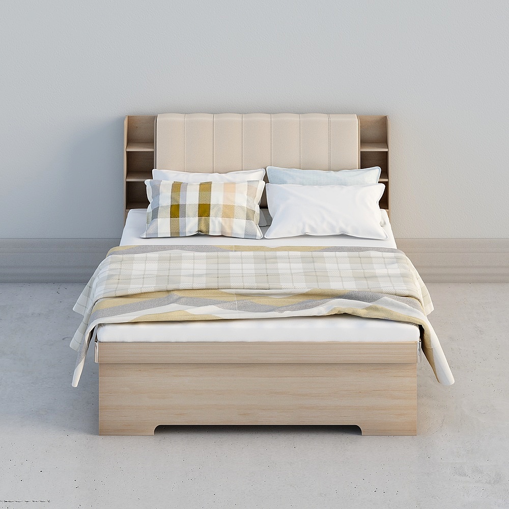 Lit de rangement surélevé de 1,5m