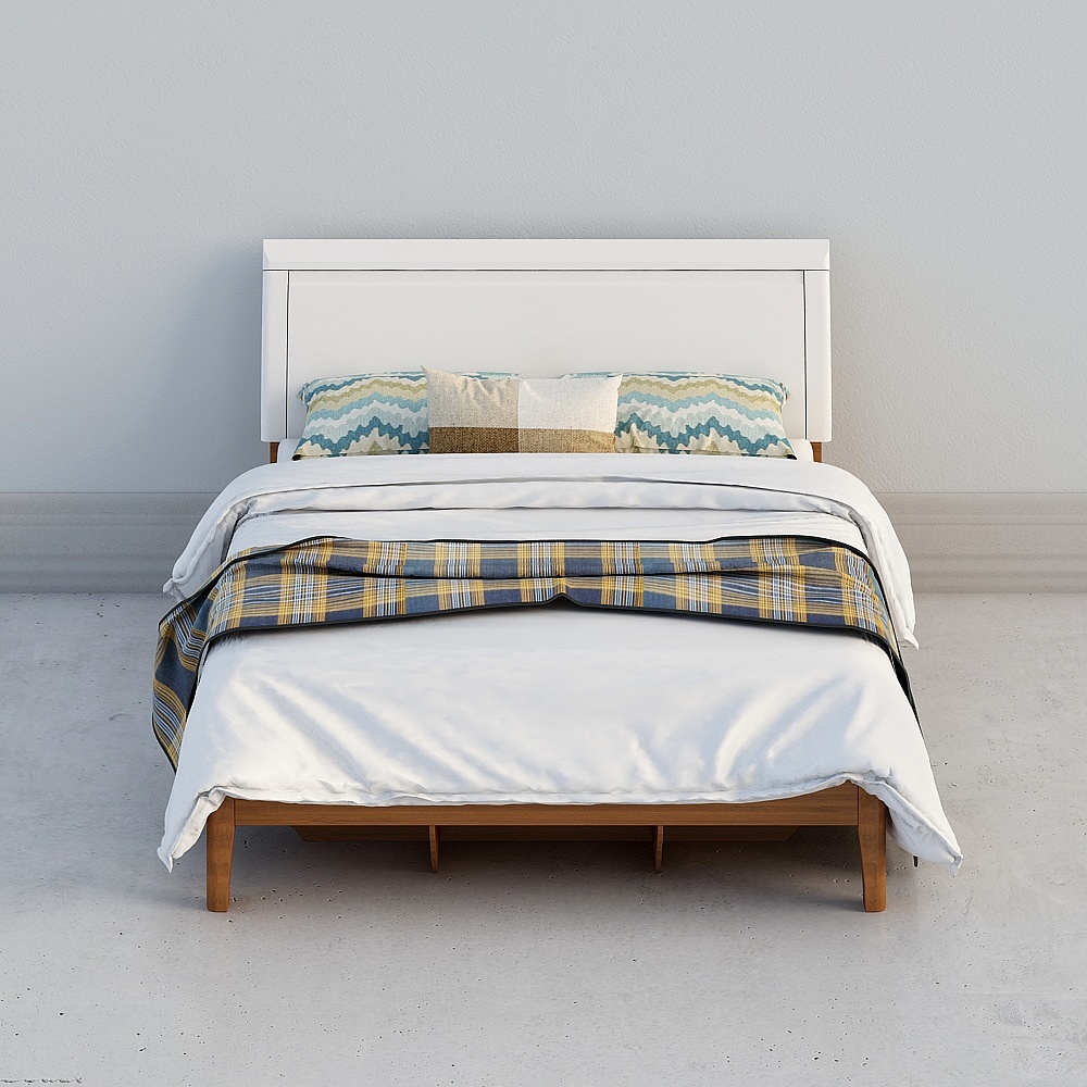 Letto queen size moderno in rovere bianco