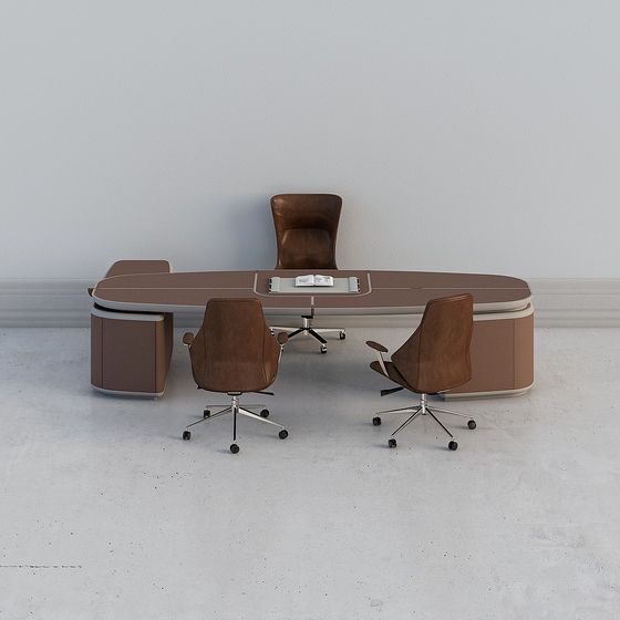 Stylish Meeting Table and Chair Set 3D model for Modern Offices