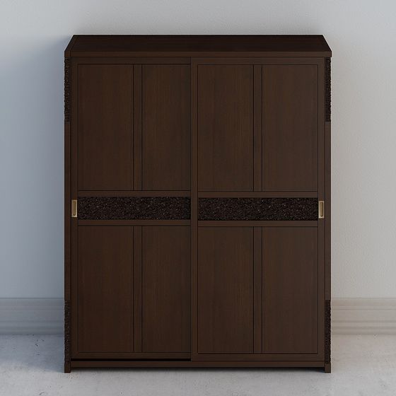 Elegant Low-Poly Furniture Cabinet 3D model