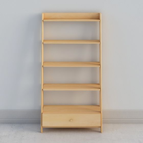 Stylish Low-Polygon Bookshelf 3D model for Modern Interiors