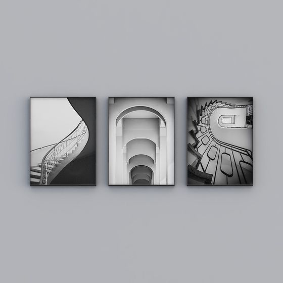 Urban Staircase Triptych 3D Model