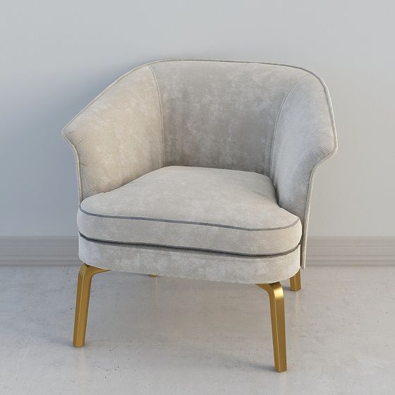 Elegant Round Chair 3D model for Modern Interiors