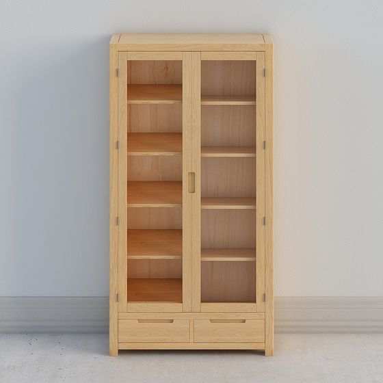 Low-Poly Scandinavian Bookshelf 3D model