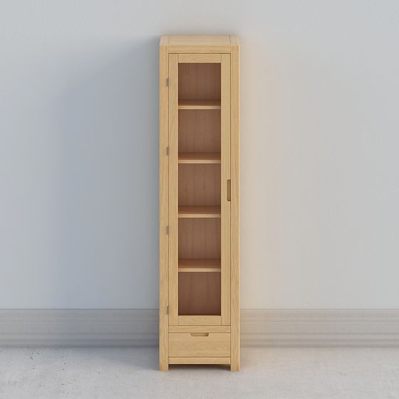 Stylish Wooden Display Cabinet 3D model for Interiors