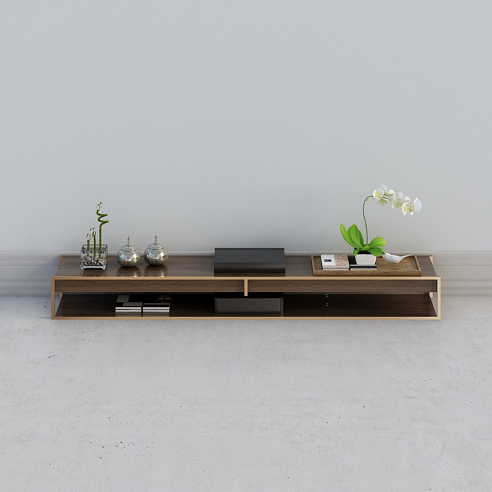 Stylish Low-Poly TV Cabinet 3D model