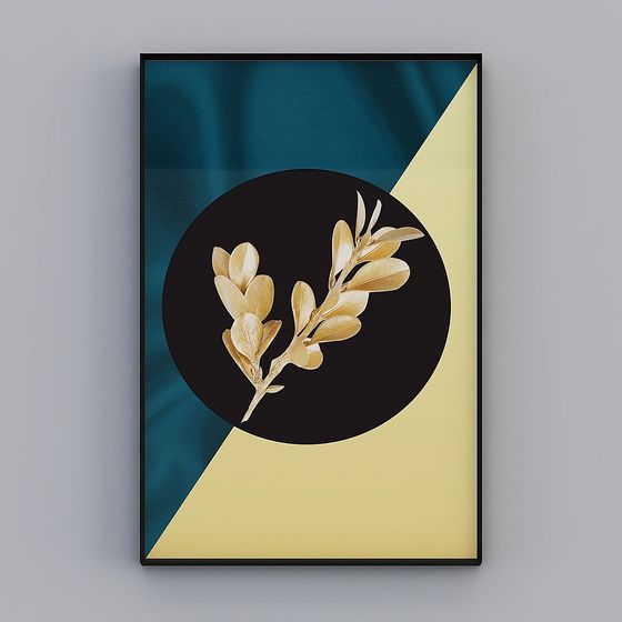 Golden Leaf 3D Model with Elegant Design