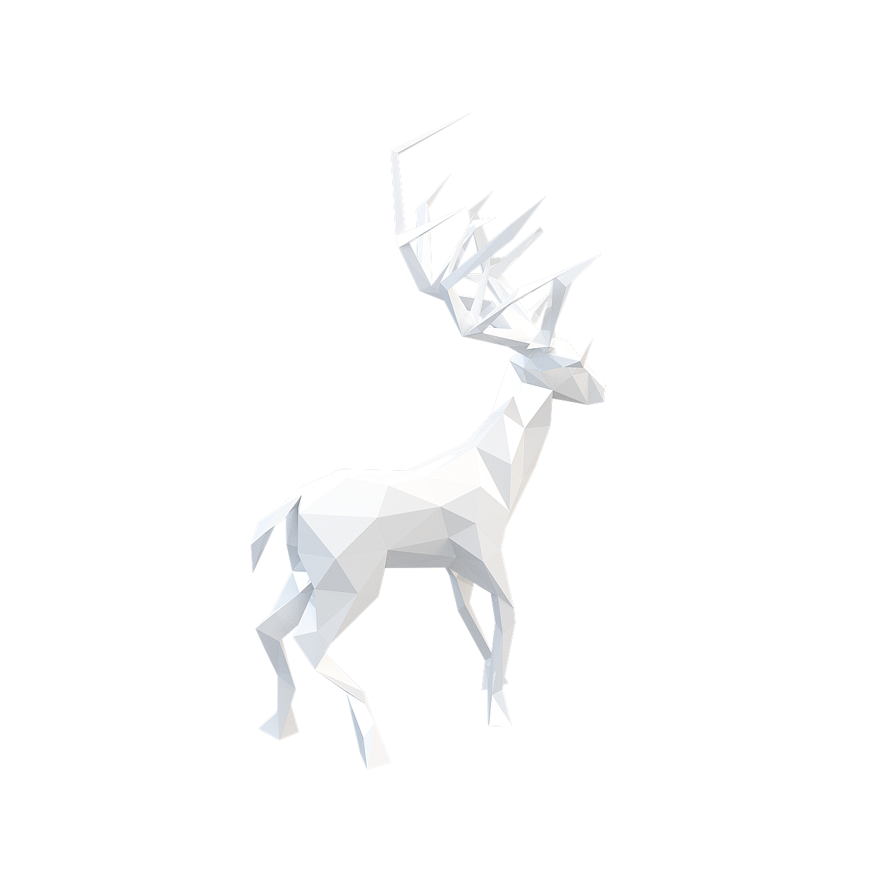 Stylish Low-Poly Deer 3D Model – Geometric Forest Design