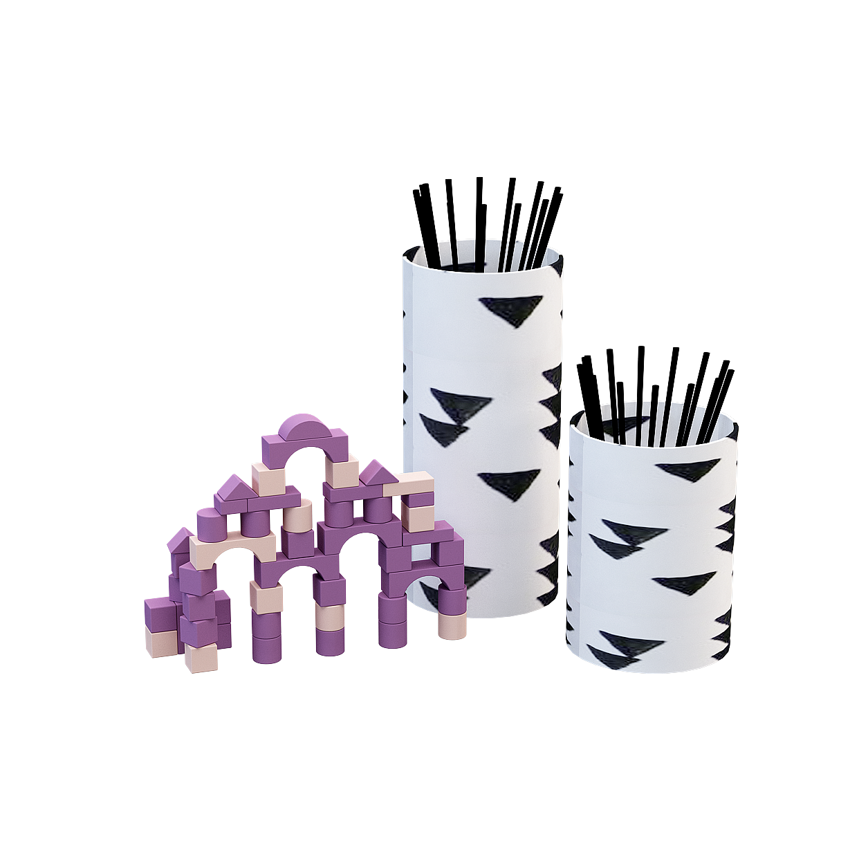 Building Blocks and Pencil Holders 3D Model – Playful Geometry