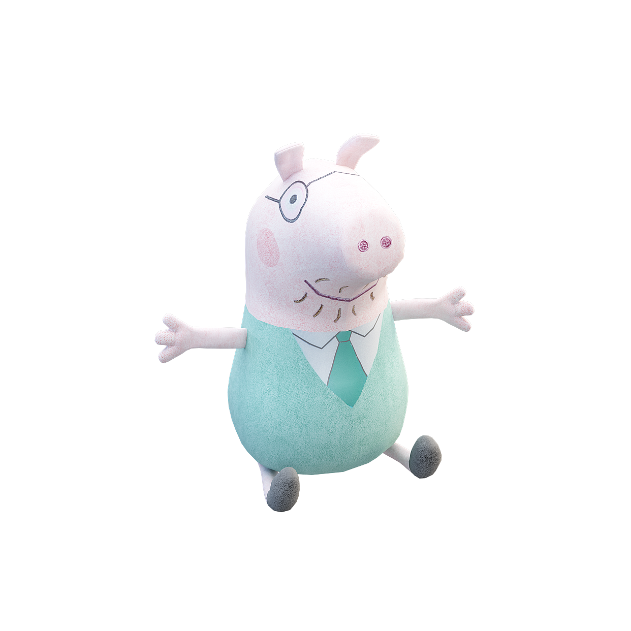 Charming Mr. Pig 3D Model – Low-Poly Textured Design