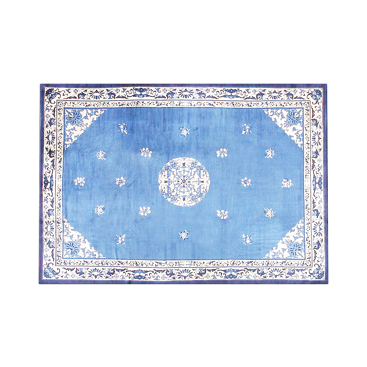 Blue and White Porcelain Carpet 3D Model – Low-Poly Design