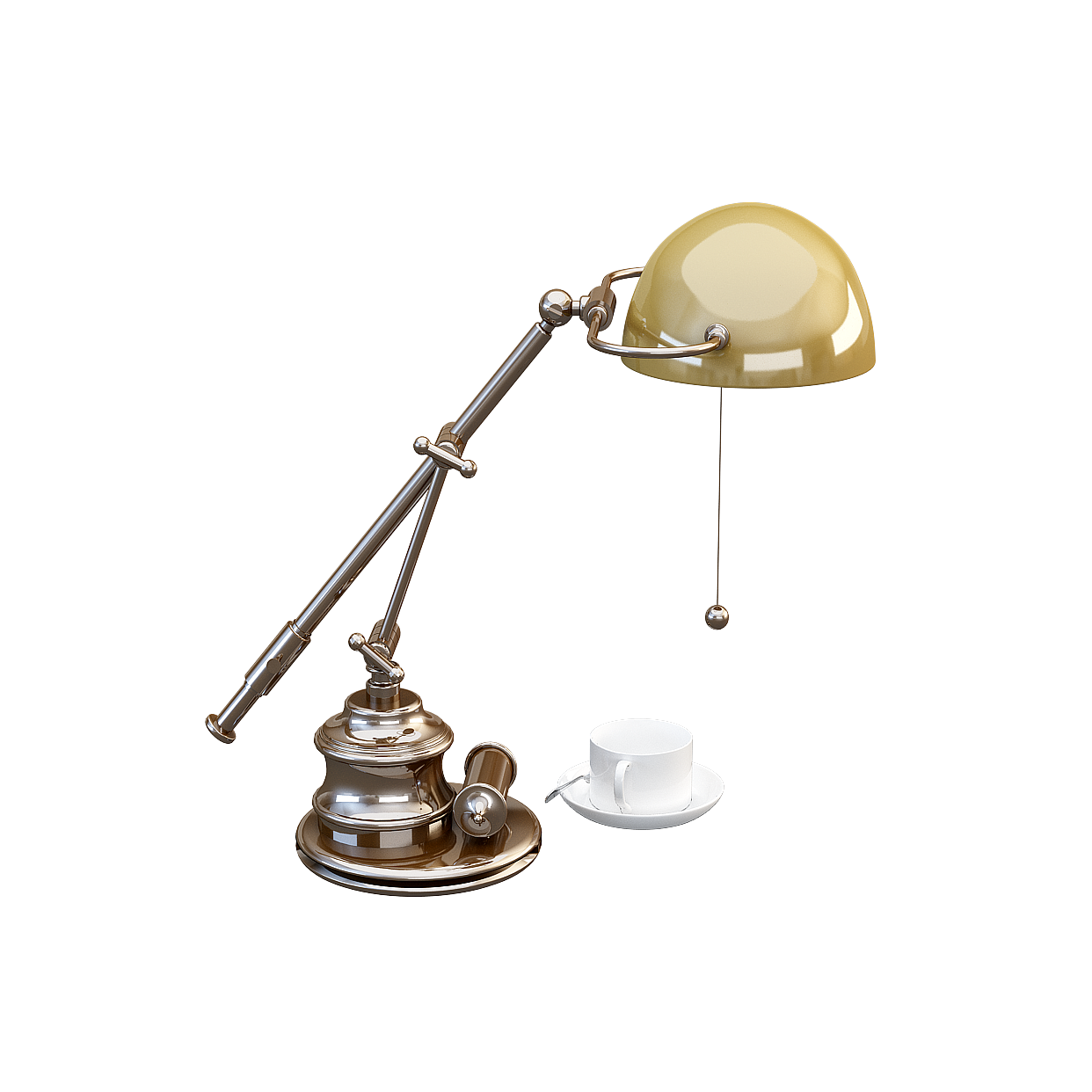 Vintage Table Lamp 3D Model – Classic Metallic Design