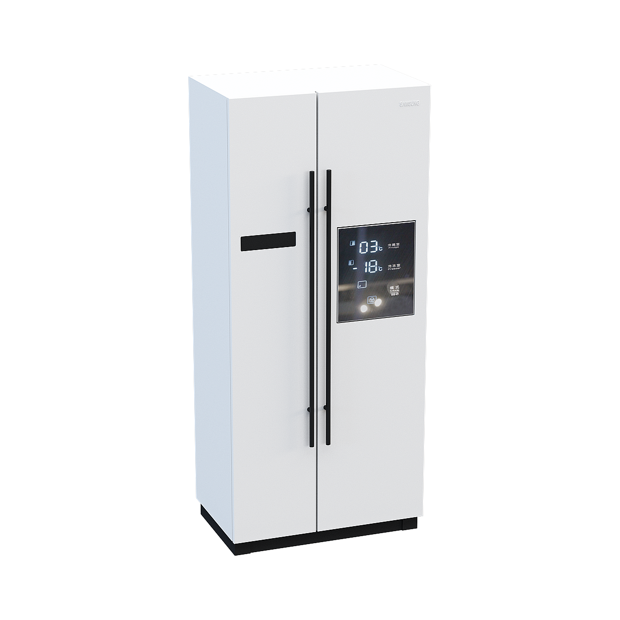 Sleek Smart Refrigerator 3D Model – Modern Low-Poly Design