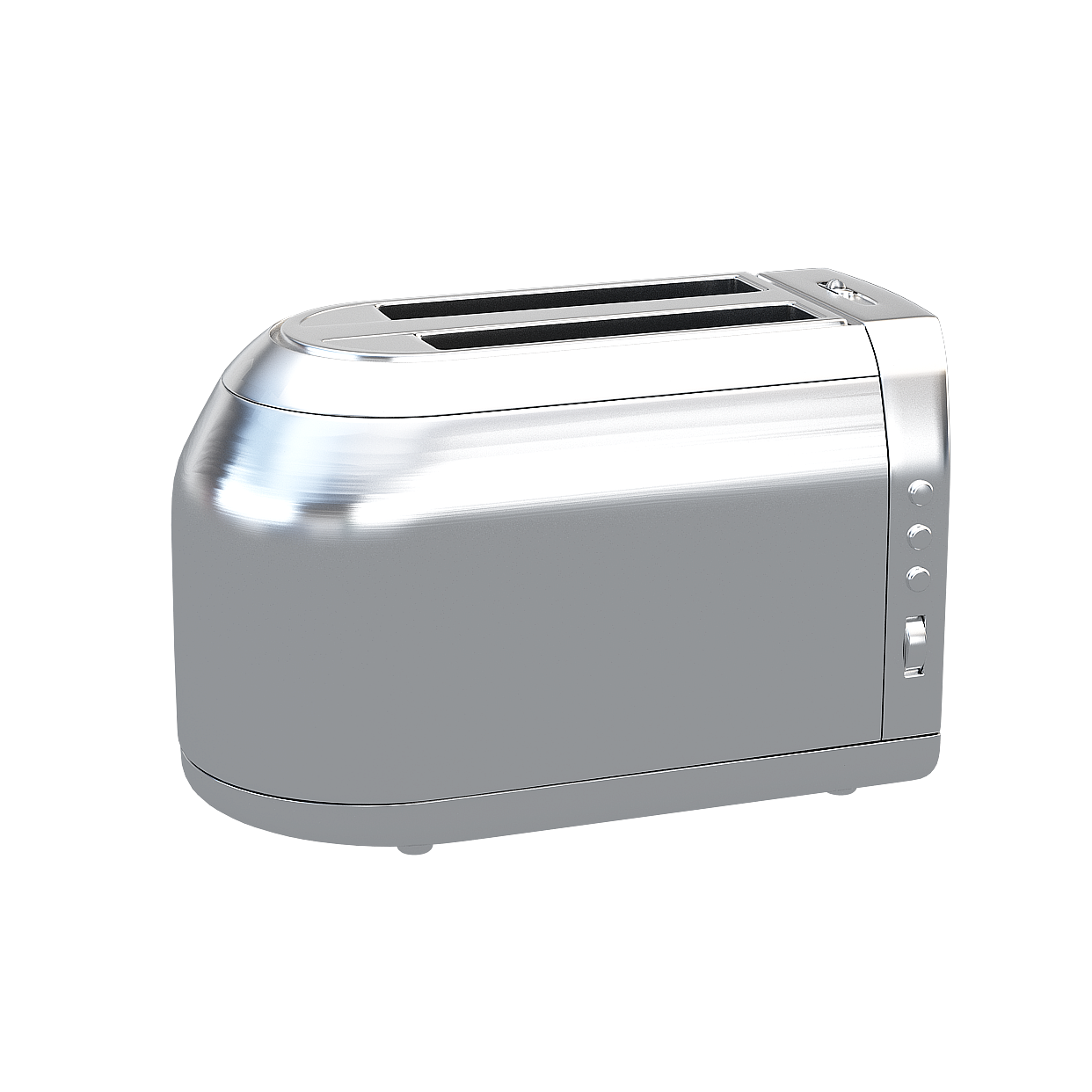 Sleek Stainless Steel Toaster 3D Model – Polished Kitchen Appliance