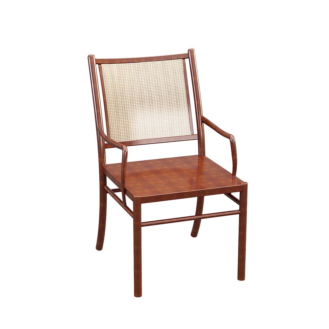 Vintage Comfort Chair 3D Model – Retro Wooden Design