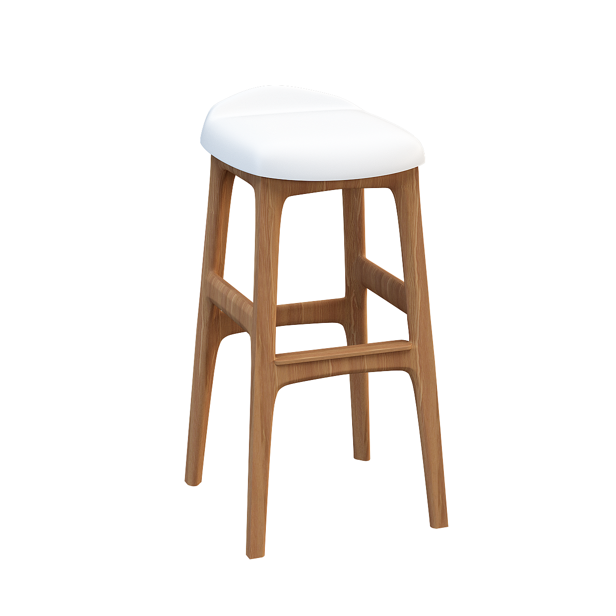 Stylish Wooden Bar Stool 3D Model – Low-Poly Wood Design