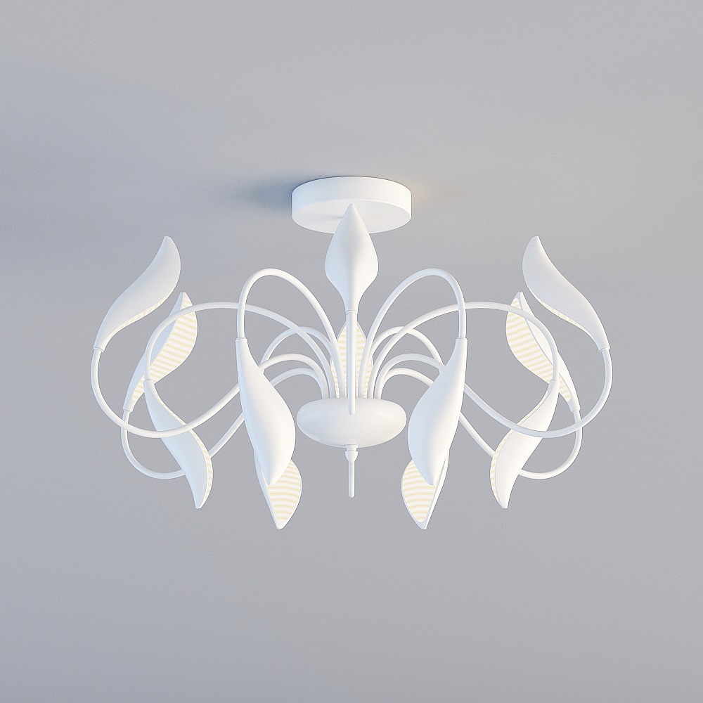 Elegant Low-Polygon Chandelier 3D model
