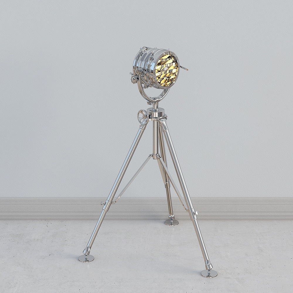 Vintage Tripod Spotlight 3D model