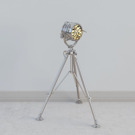 Vintage Tripod Spotlight 3D model