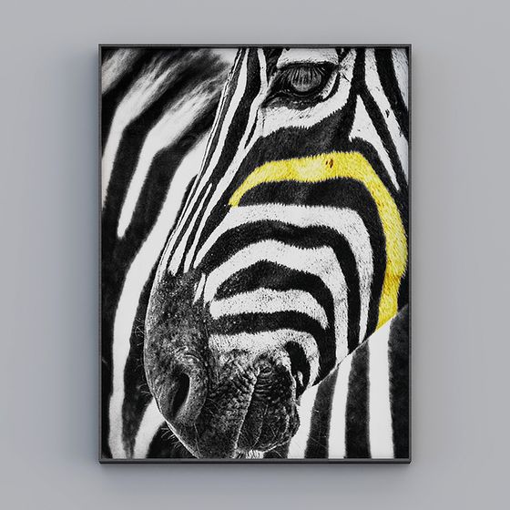 Vibrant Zebra Portrait 3D model
