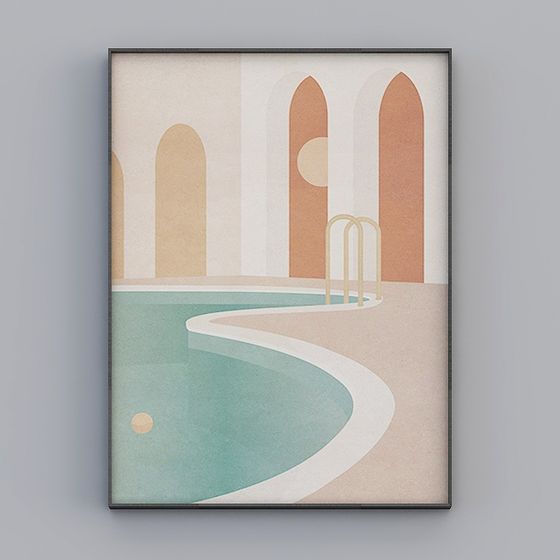 Stylish Low-Poly 3D Model Inspired by Mediterranean Design