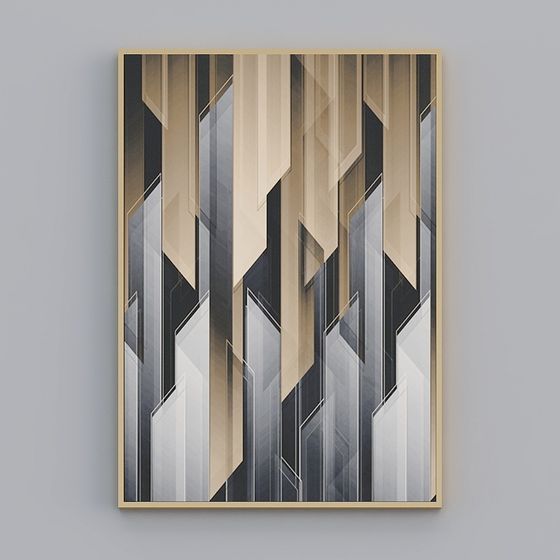 Futuristic Low-Polygon 3D Model with Geometric Lines