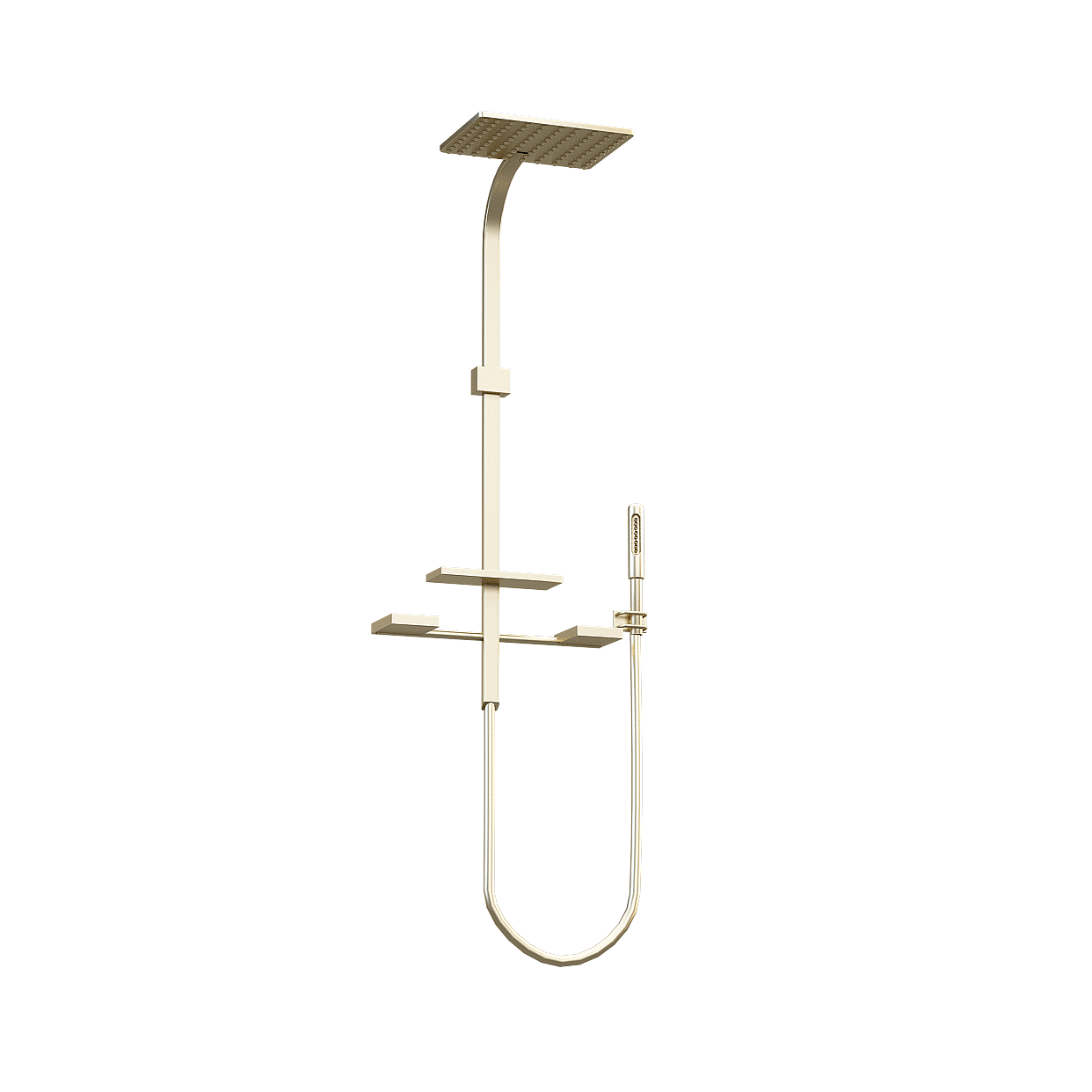 Elegant Gold Shower System 3D Model – Low-Poly Bathroom Fixture