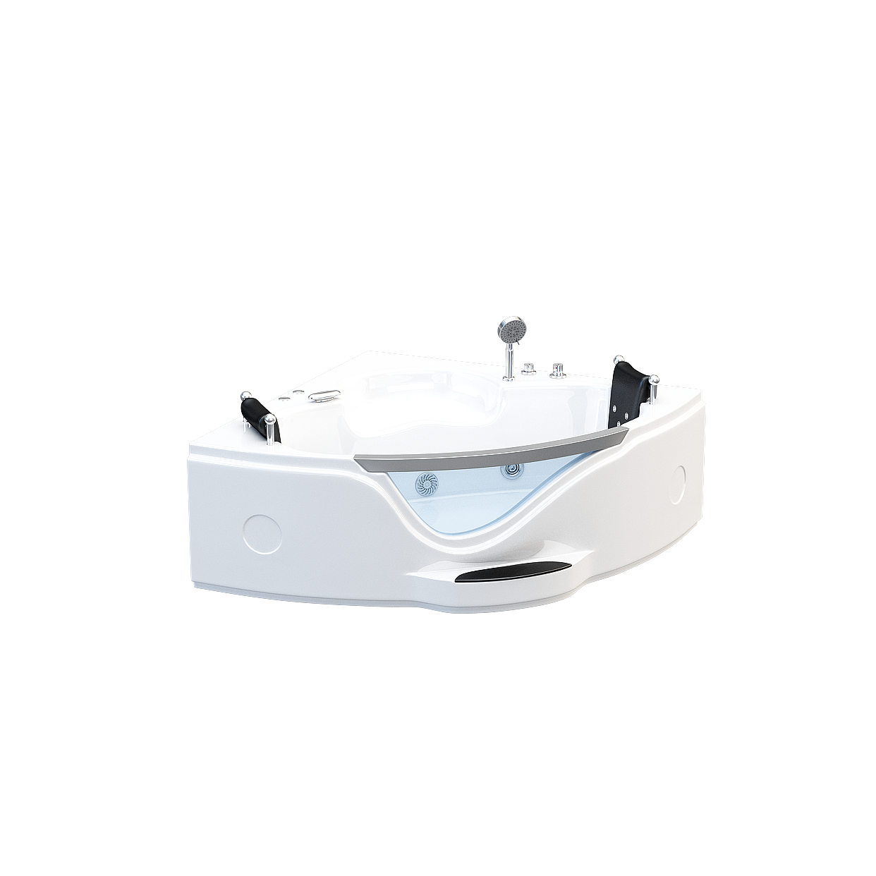 Futuristic Low-Polygon Bathtub 3D Model – Metallic Finish