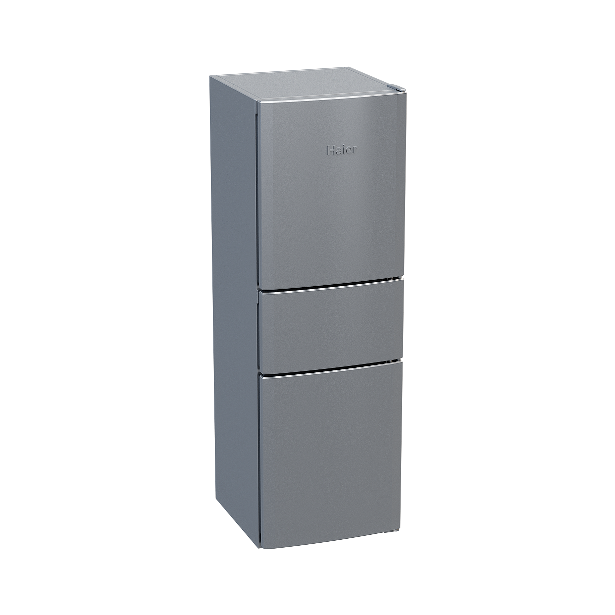 Sleek Low-Polygon Refrigerator 3D Model – Minimalist Metallic
