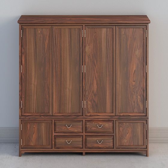 Walnut Storage Cabinet 3D model