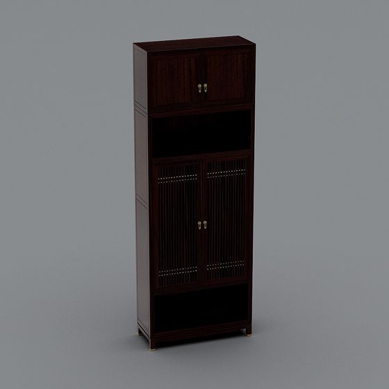 Elegant Chinese Bookshelf 3D model