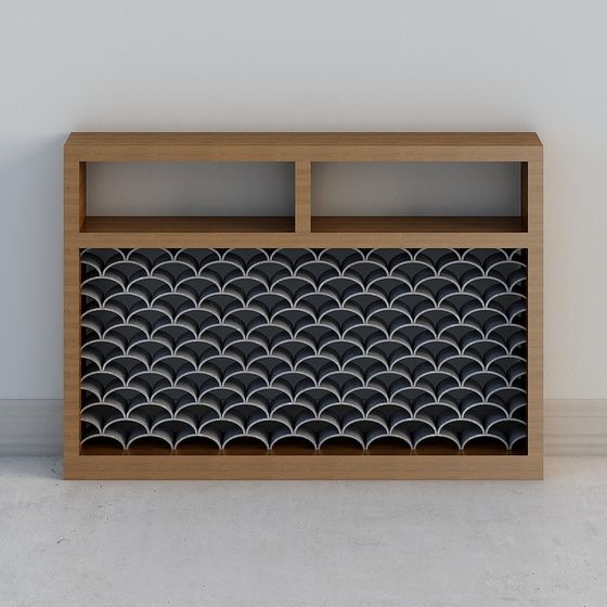 Stylish Wavy Cabinet 3D model for Artful Spaces