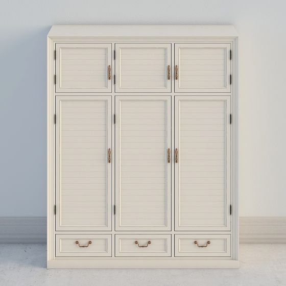 Elegant Low-Poly Wardrobe 3D model