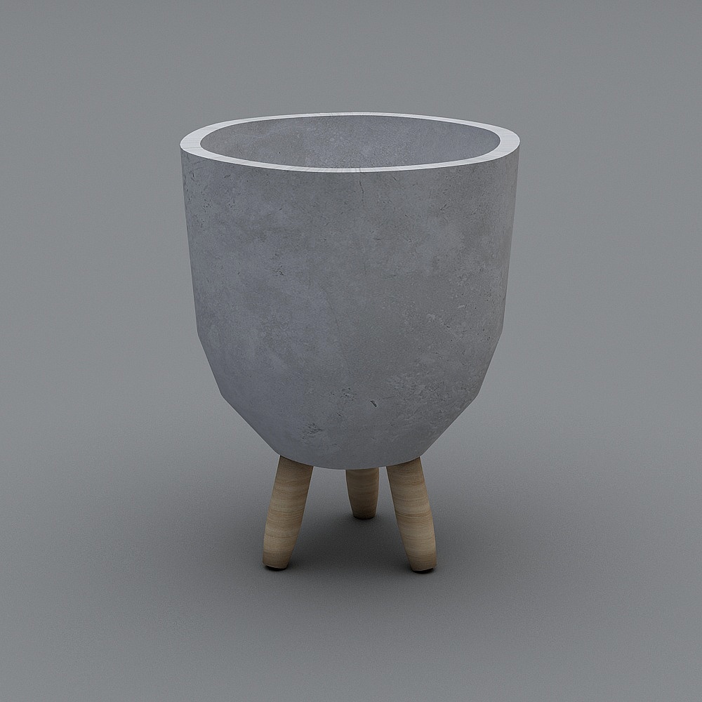 Concrete Planter Tripod 3D model