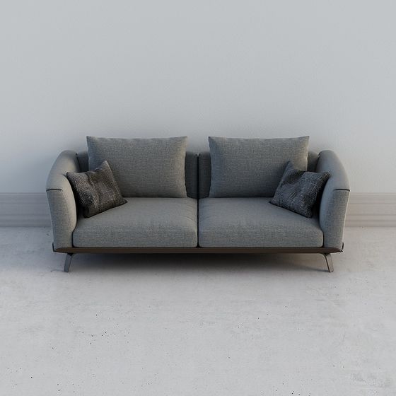 Modern Minimalist 3D Sofa Model with Low Polygon Design