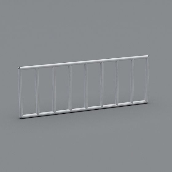 Sleek Low-Poly Metal Railing 3D model for Designers