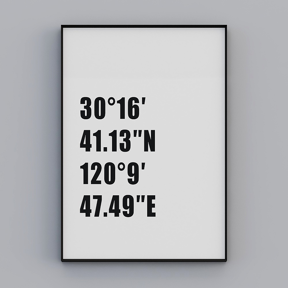 Stylish Coordinate Wall Art 3D model