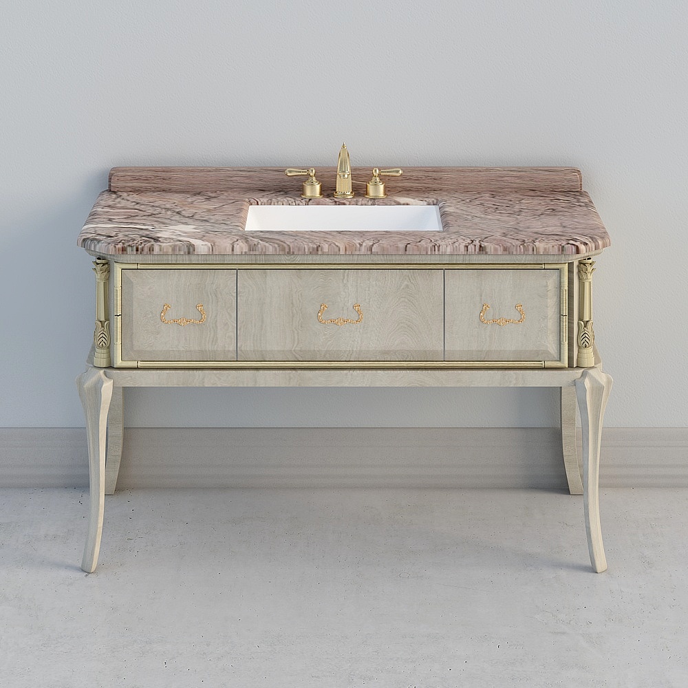 Elegant Marble Vanity 3D model