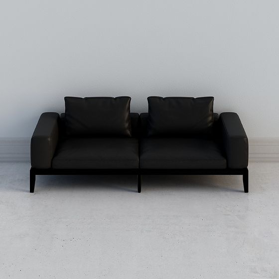 Elegant Low-Polygon Sofa 3D model for Contemporary Spaces