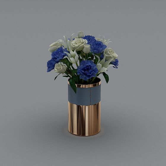Elegant Vase and Bouquet 3D Model