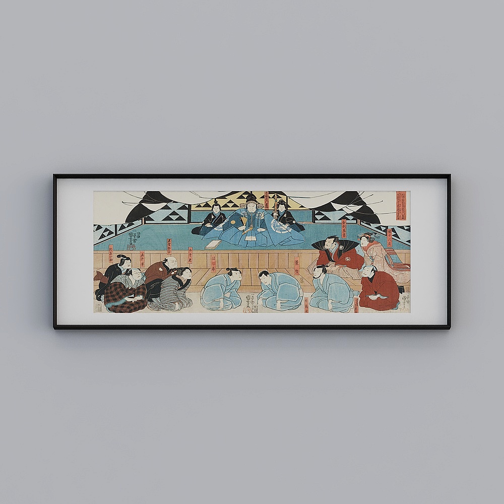 Kippel flagship store Japanese-style living room horizontal black box 62x162 cm landscape tmzy-yz-gg-lh-2