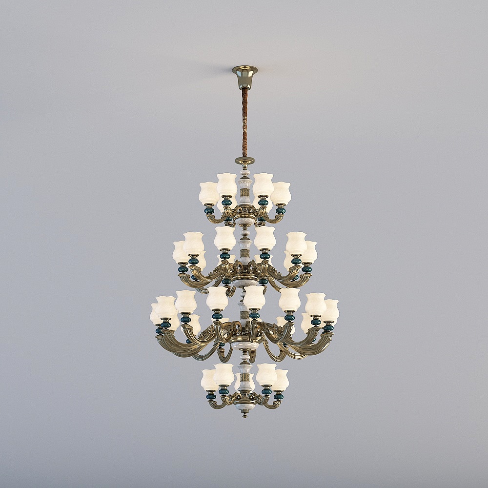 Elegant Vintage Chandelier 3D model