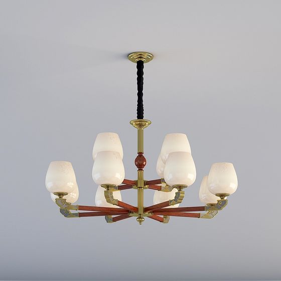 Elegant Vintage Chandelier 3D model for Modern Interiors