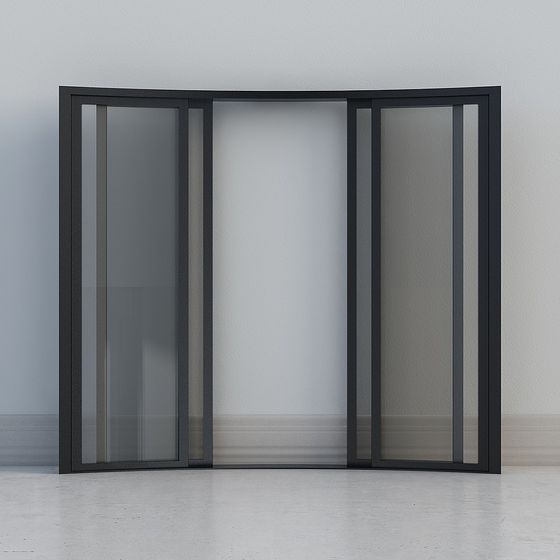 Contemporary Glass Sliding Door 3D model for Creative Spaces