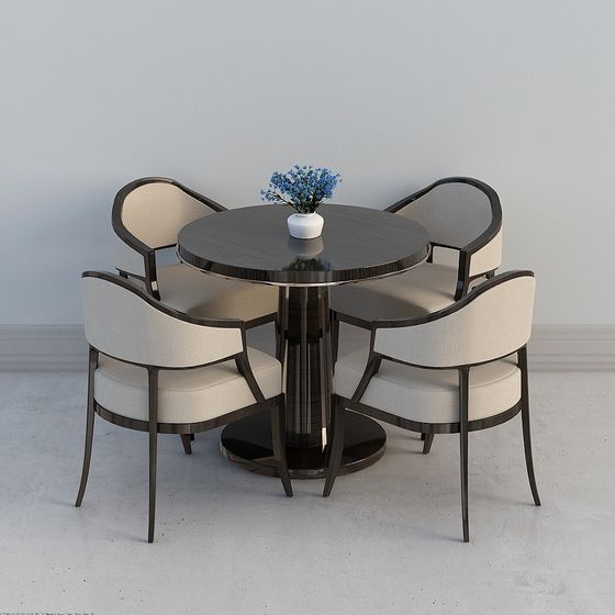 Elegant Round Table and Chair 3D model for Modern Design