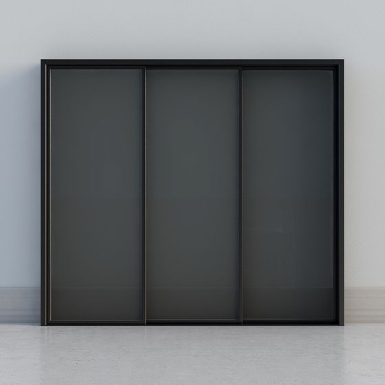 Sleek Glass Sliding Door 3D model for Modern Spaces