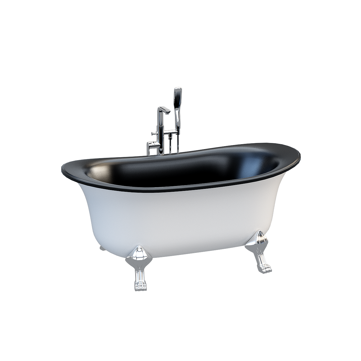 Classic Clawfoot Bathtub 3D Model – Vintage Design